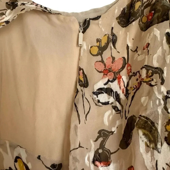 Grey Jason Wu Silk Dress Spaghetti Straps Midi Ruffles Tiered Cream 8 - Picture 8 of 15